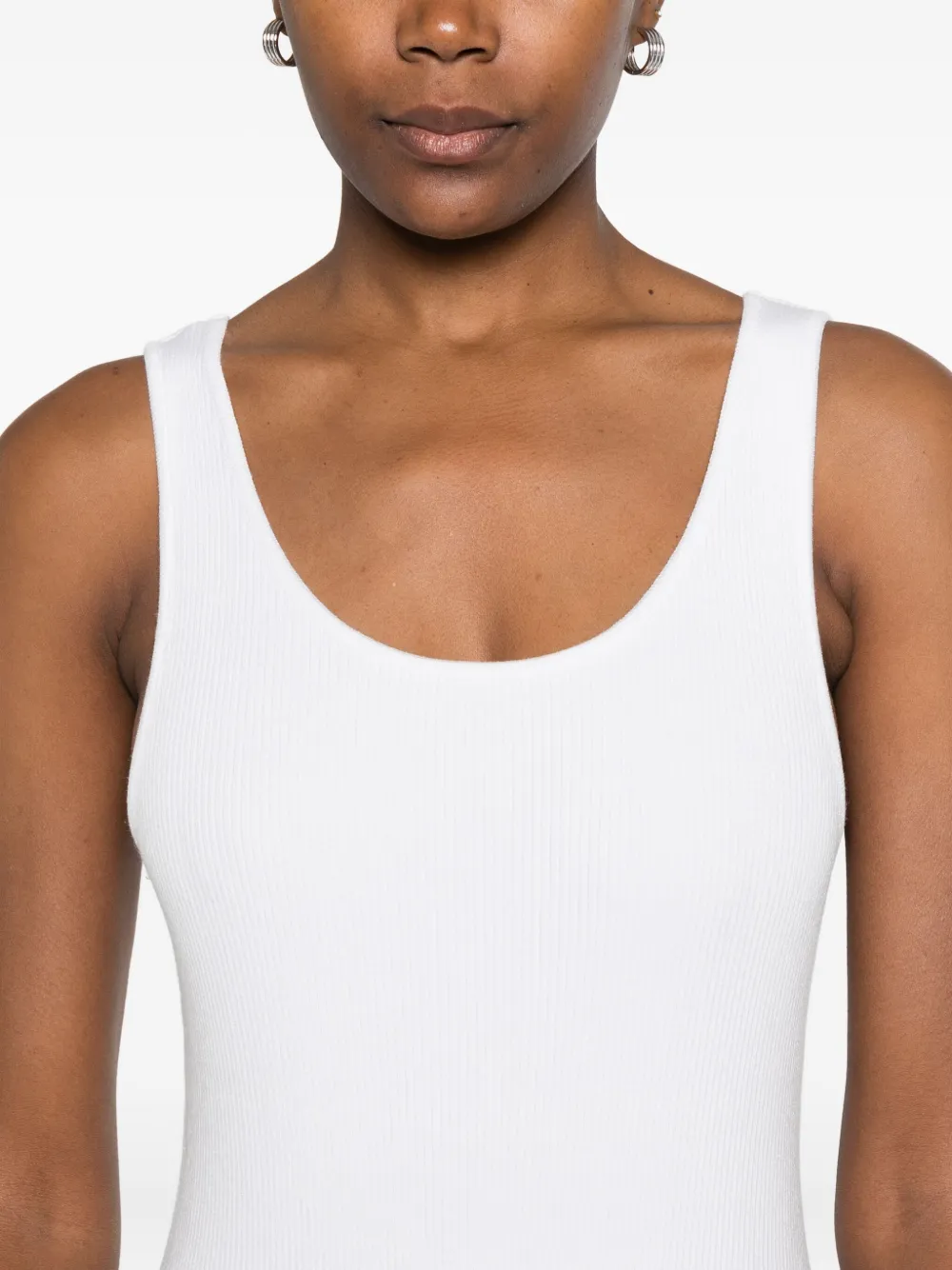 Medeea Square-neck Bodysuit In White