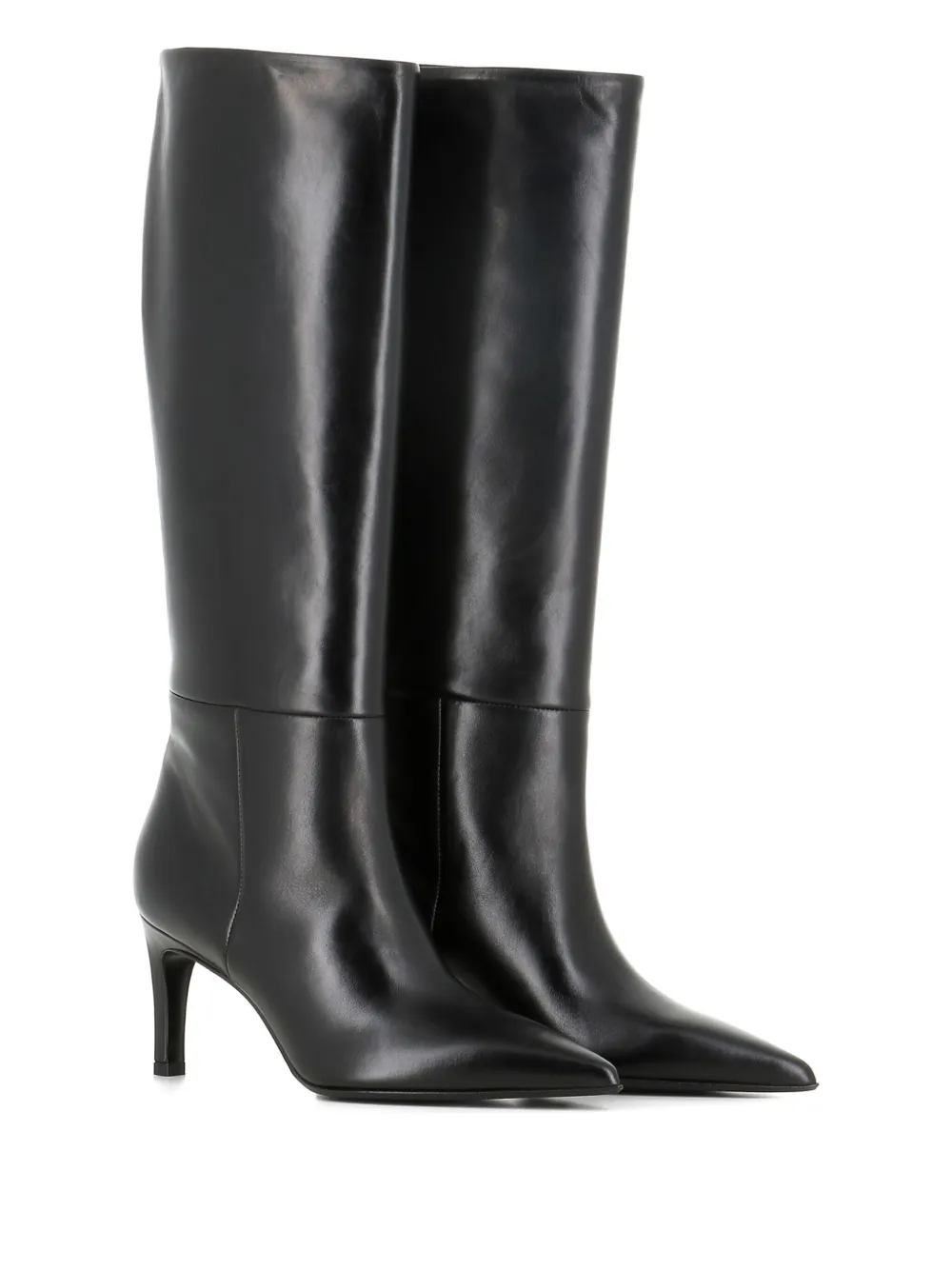 Sergio Levantesi 80mm Pointed-toe Leather Boots In Black