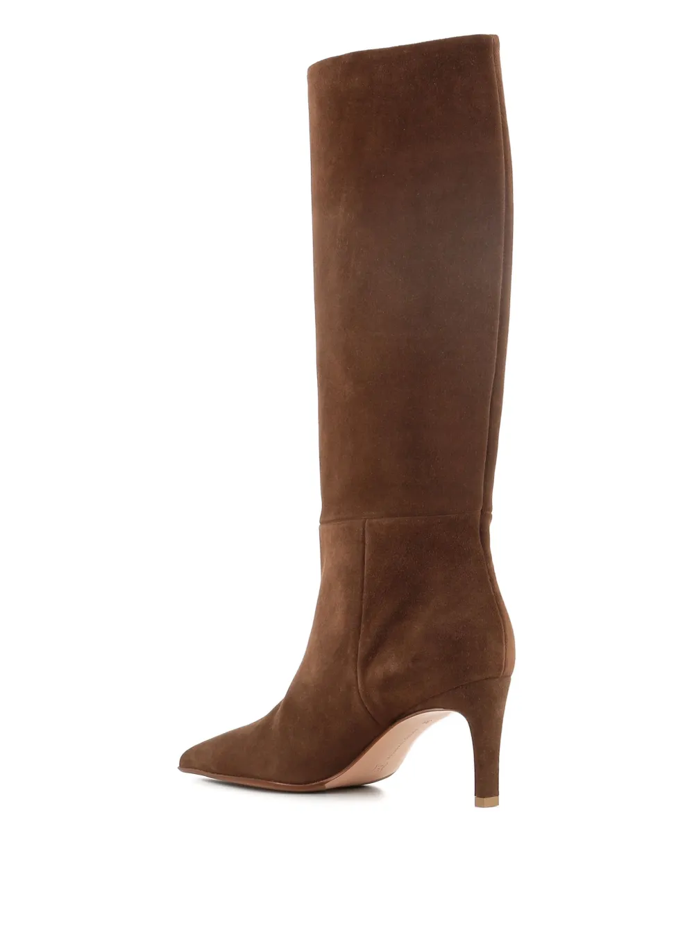 Sergio Levantesi 80mm Pointed-toe Suede Boots In Brown