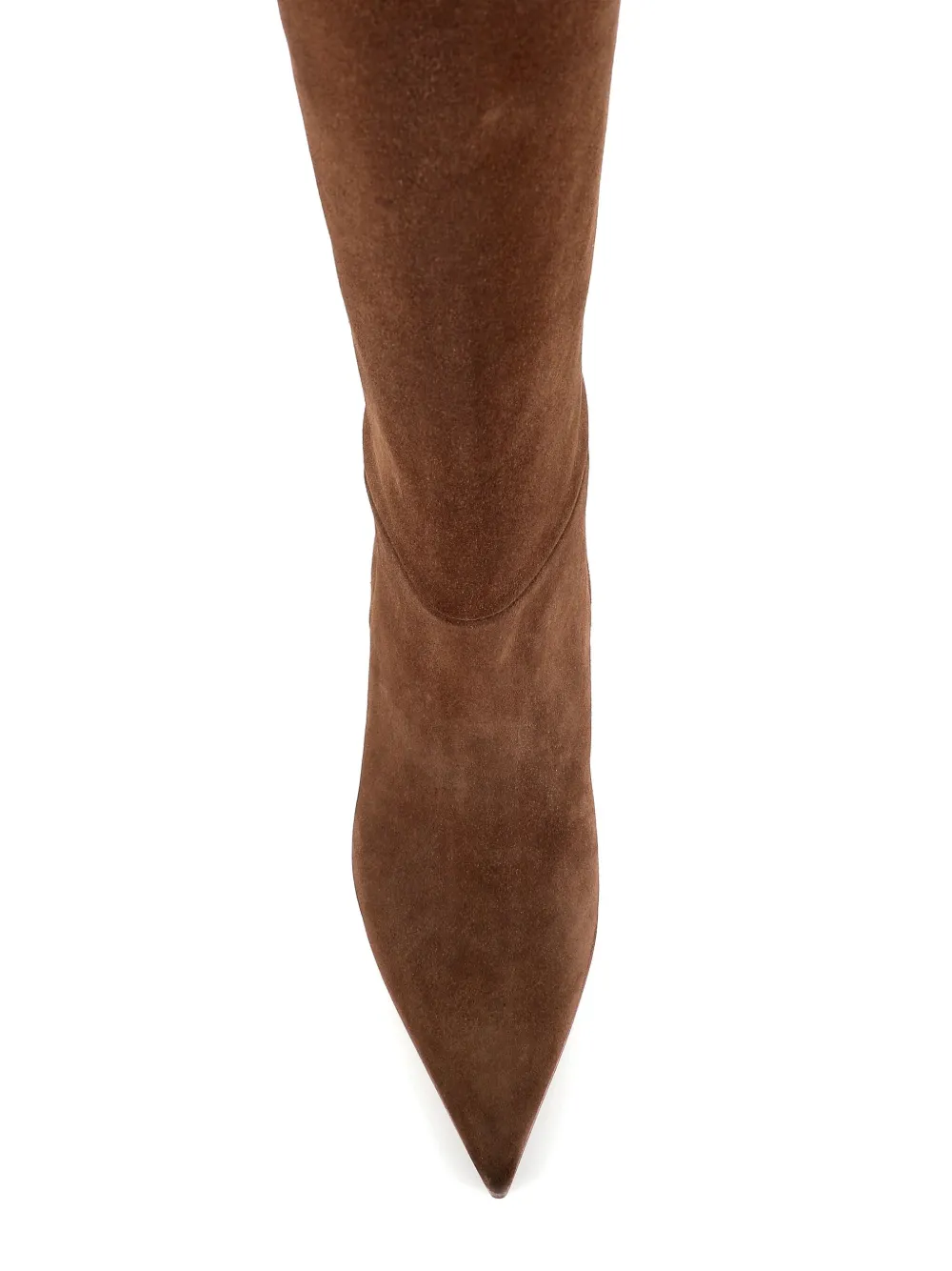 Sergio Levantesi 80mm Pointed-toe Suede Boots In Brown