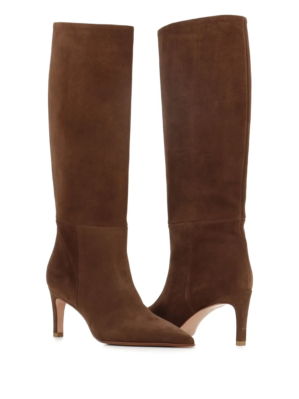 Sergio Levantesi 80mm Pointed-toe Suede Boots In Brown