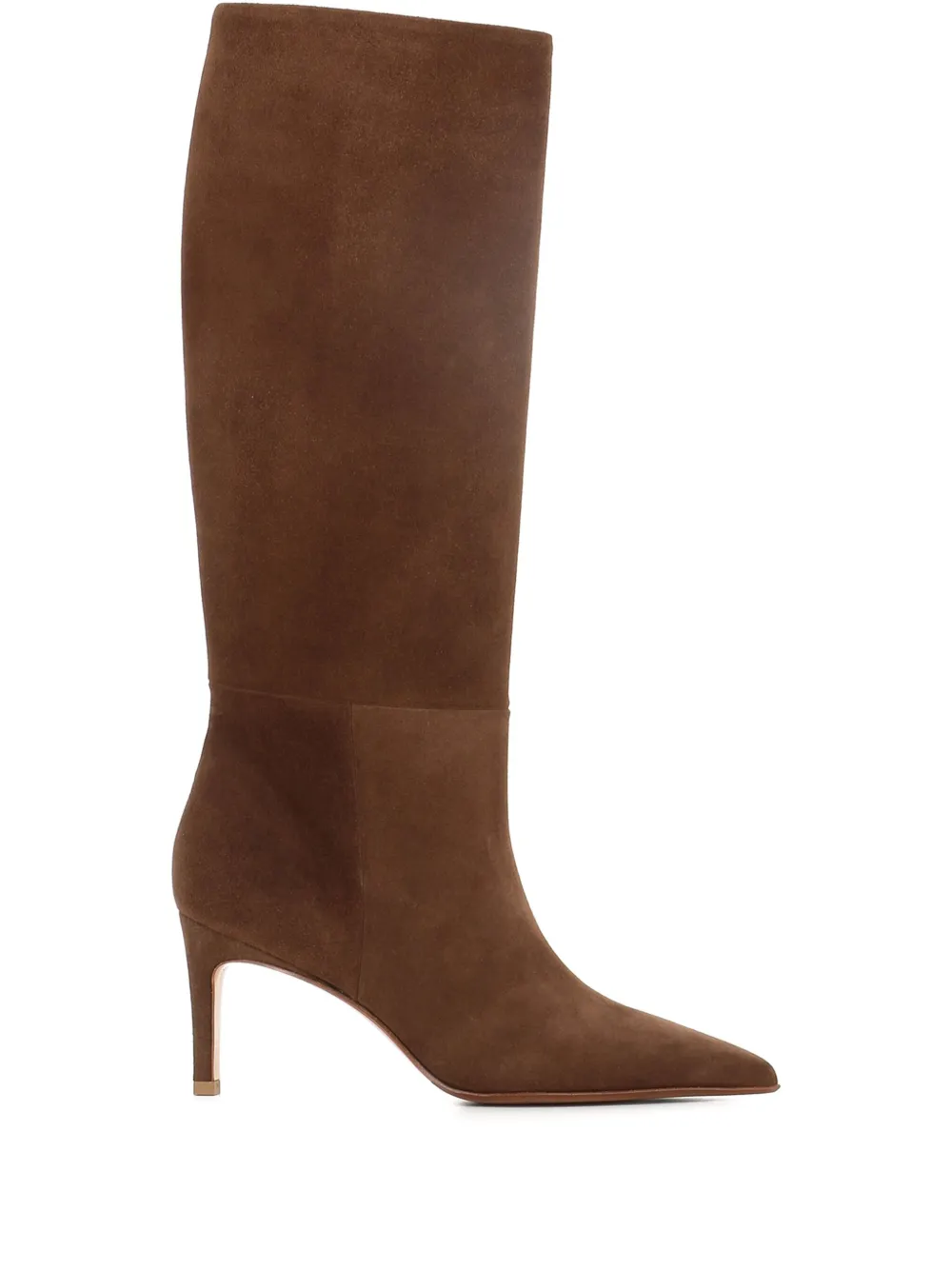 Sergio Levantesi 80mm Pointed-toe Suede Boots In Brown