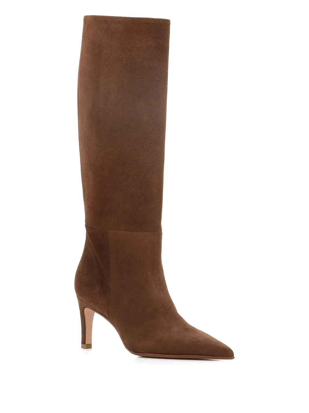 Sergio Levantesi 80mm Pointed-toe Suede Boots In Brown