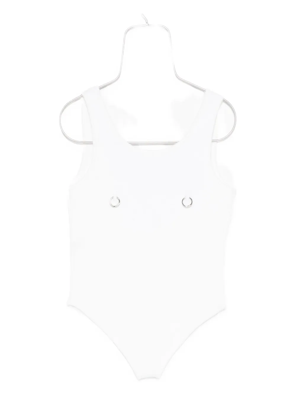 Medeea Ring-detail Bodysuit In White