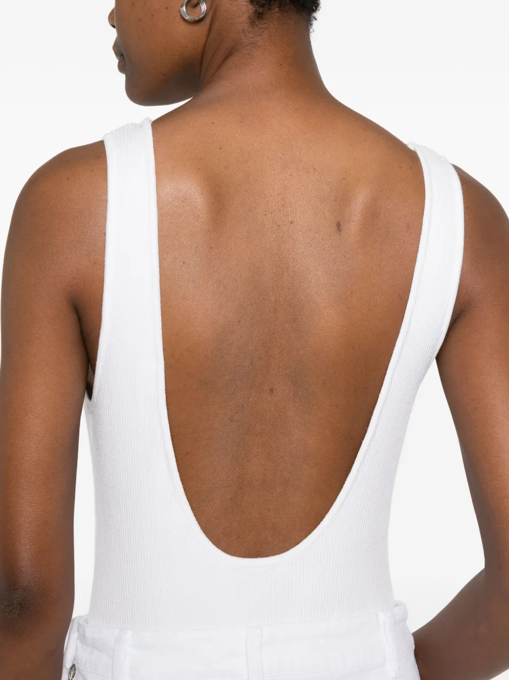 Medeea Ring-detail Bodysuit In White