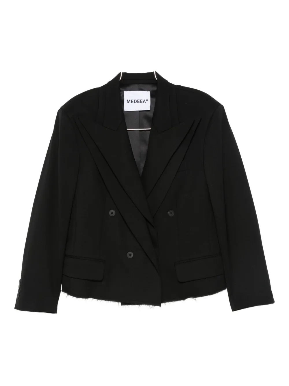 Medeea Double-breasted Blazer In Black
