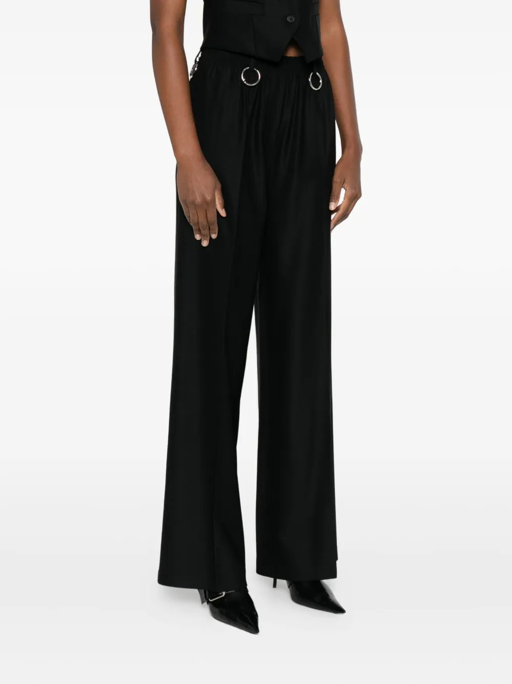 Medeea Ring-detail Pants In Black