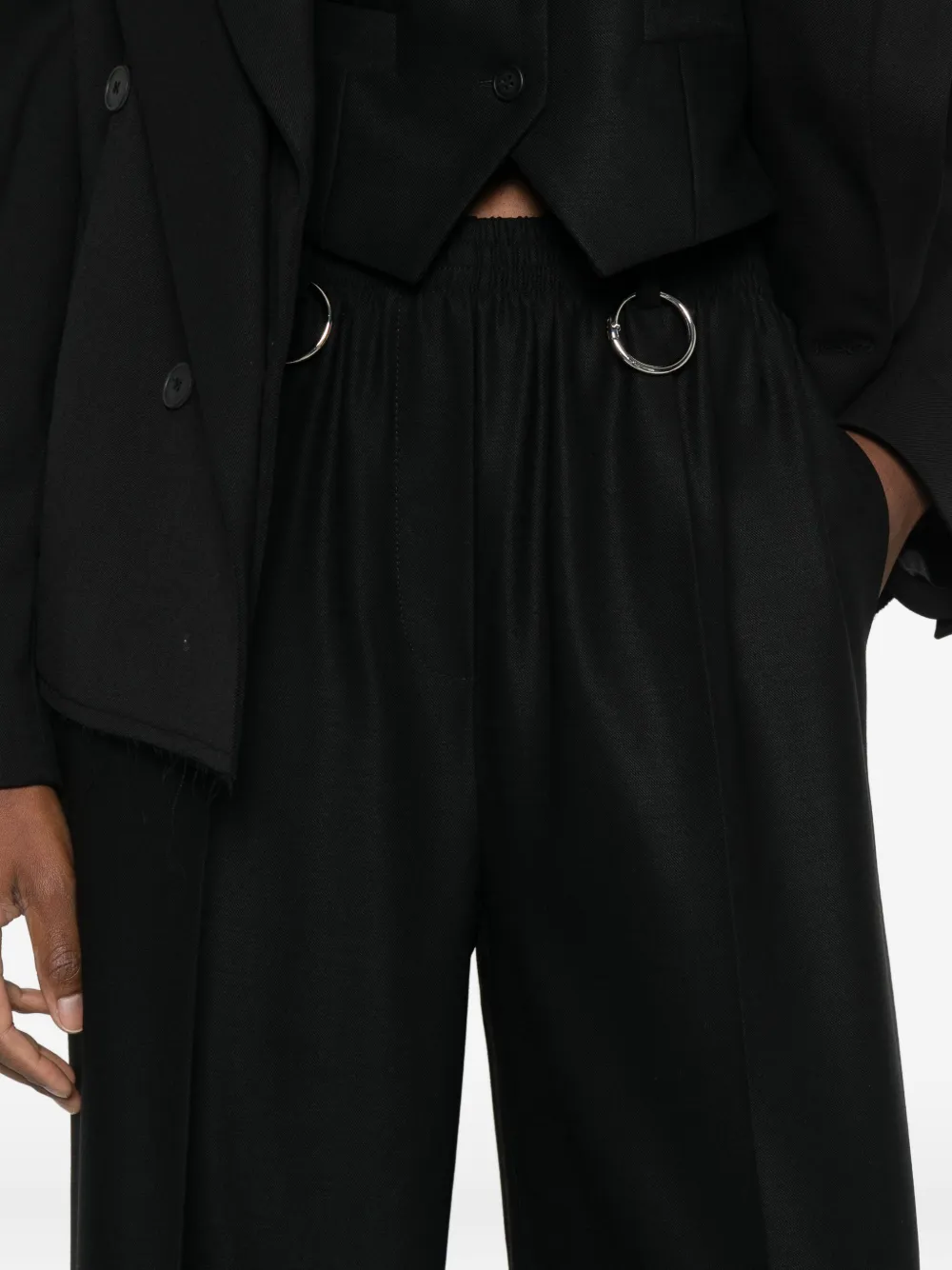 Medeea Ring-detail Pants In Black