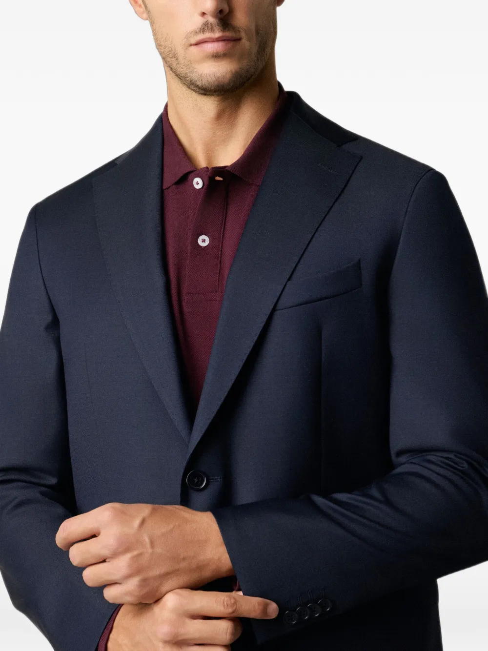 Brooks Brothers Blazer van wolblend Blauw