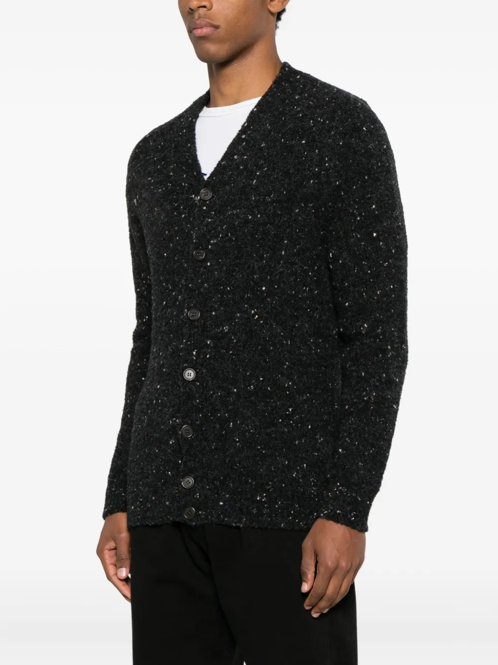 Scaglione Spongy Buttoned Cardigan In Black