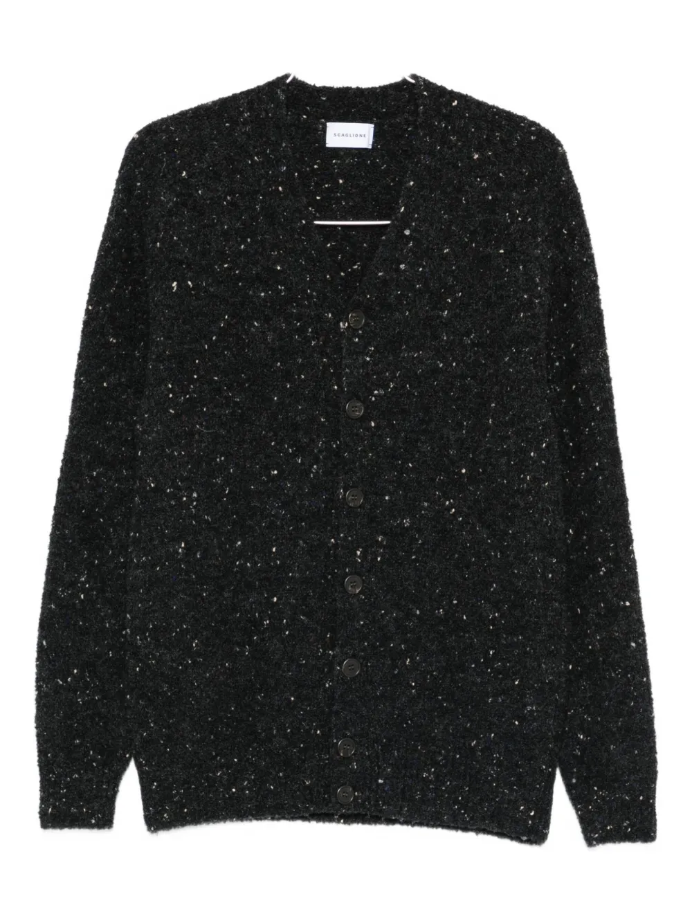 Scaglione Spongy Buttoned Cardigan In Black