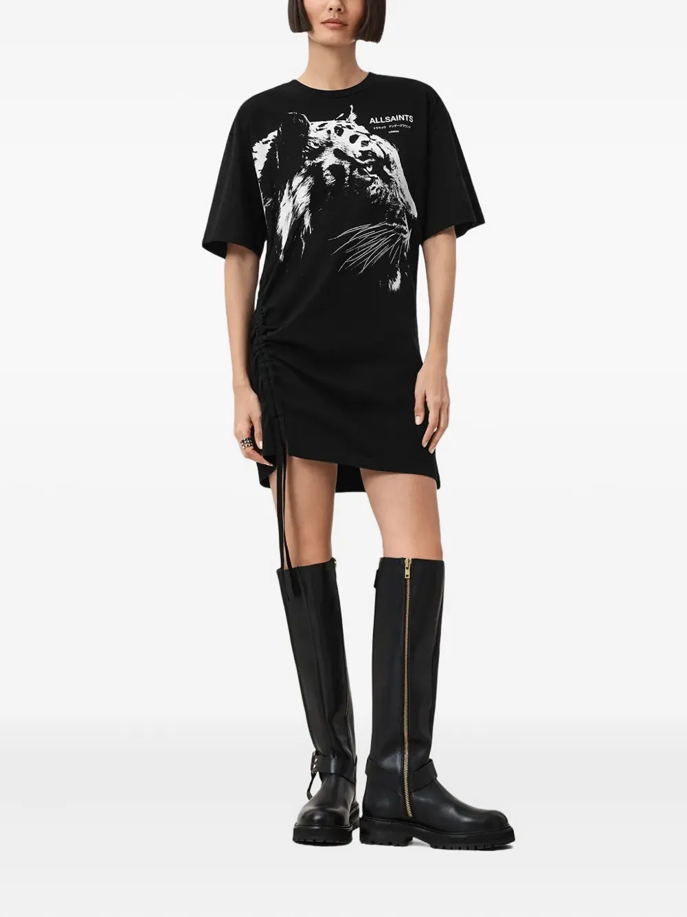 AllSaints graphic mini dress - Zwart