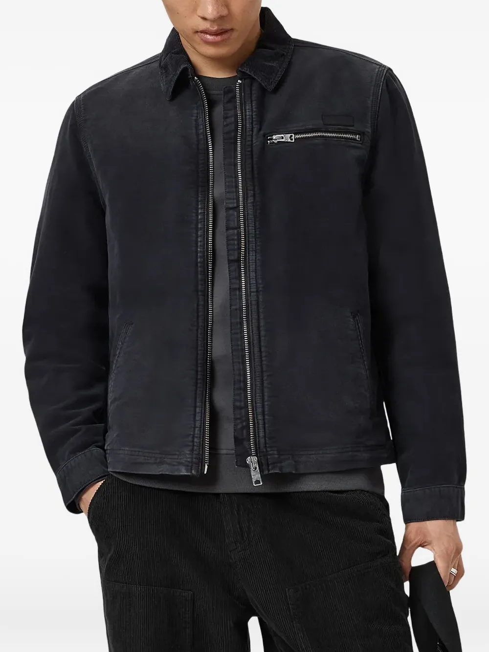 AllSaints Rothwell zip-UP jacket | Black | Image 1