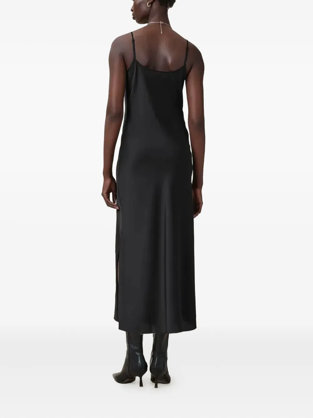 AllSaints Hadley midi-jurk met zijsplit Zwart