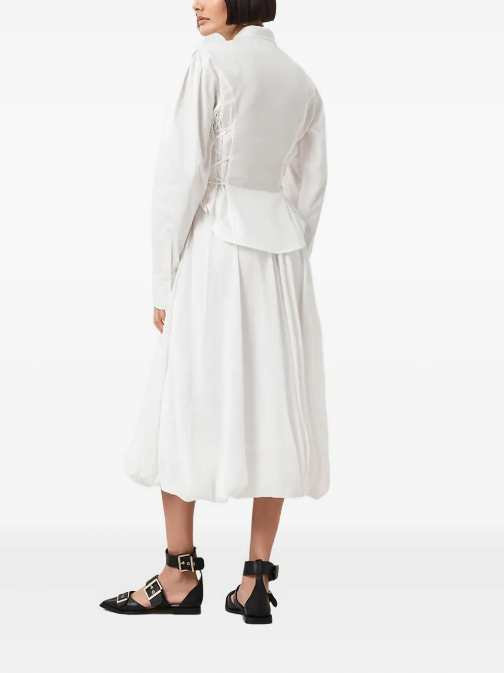 AllSaints Nia gedrapeerde midi-rok Wit