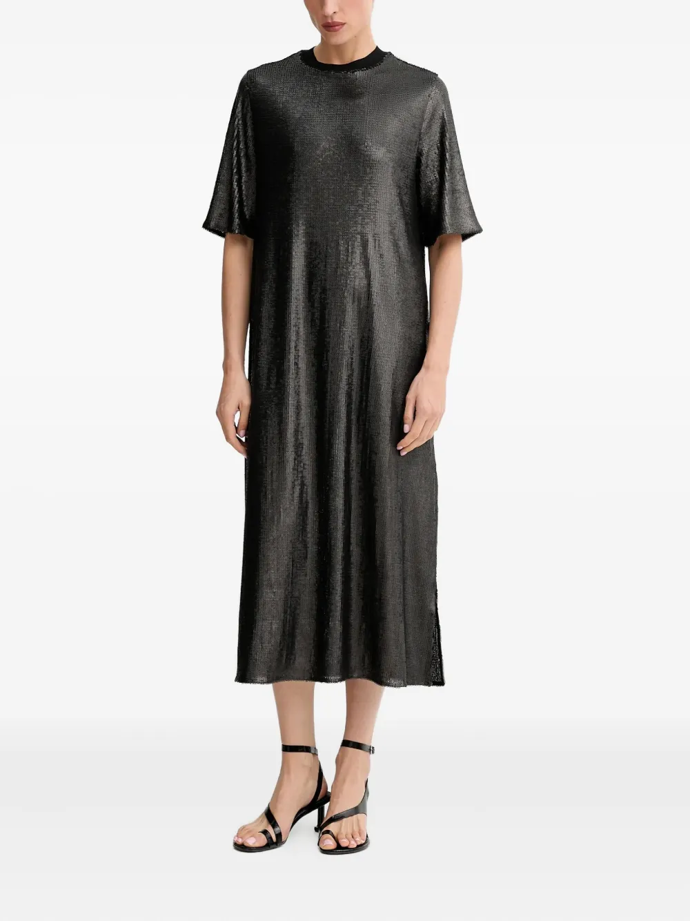 AllSaints Anna midi-jurk met pailletten - Zwart