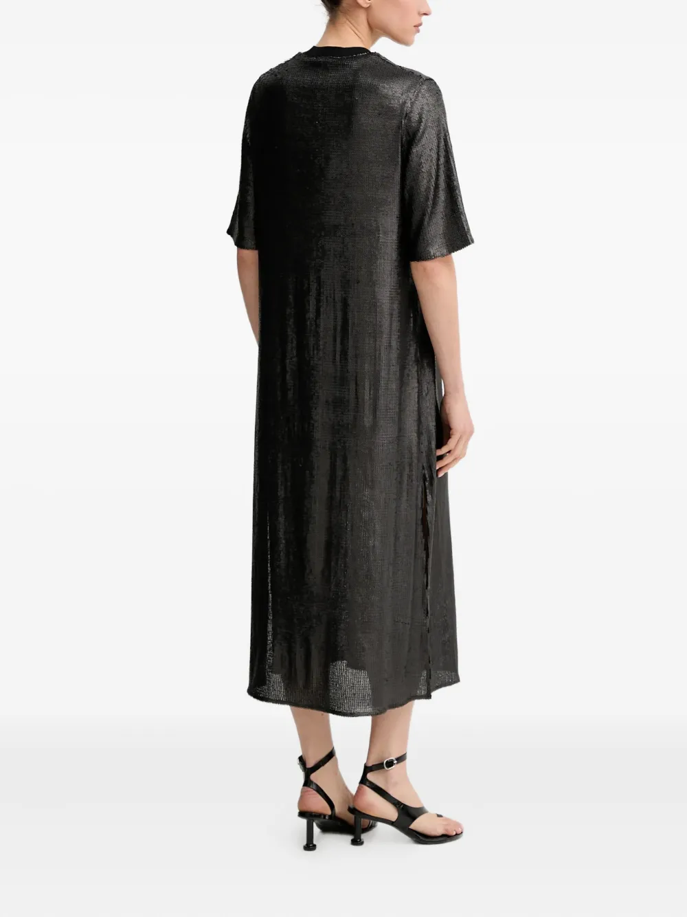 AllSaints Anna midi-jurk met pailletten Zwart