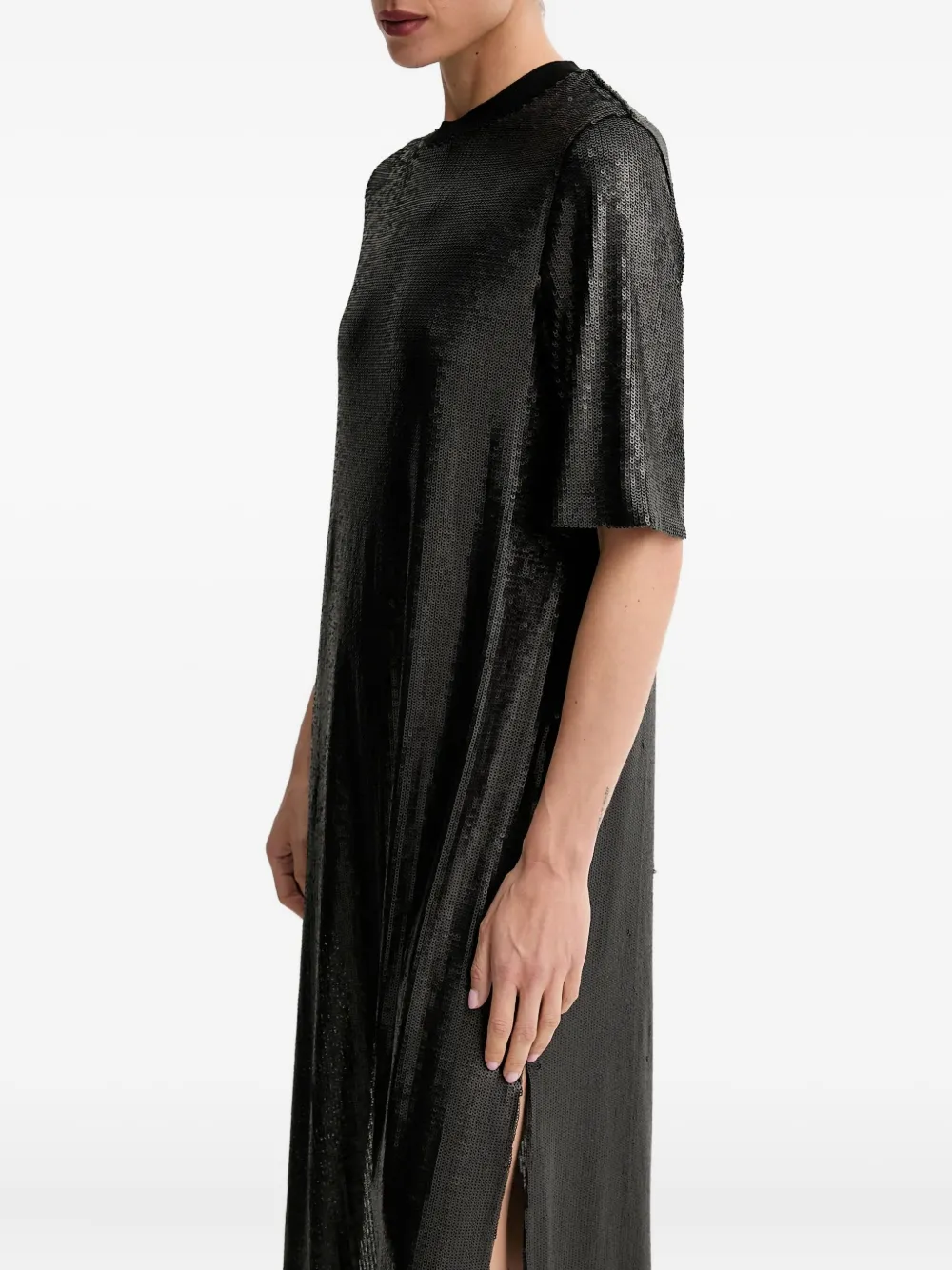 AllSaints Anna sequin-embellishment midi dress - Nero