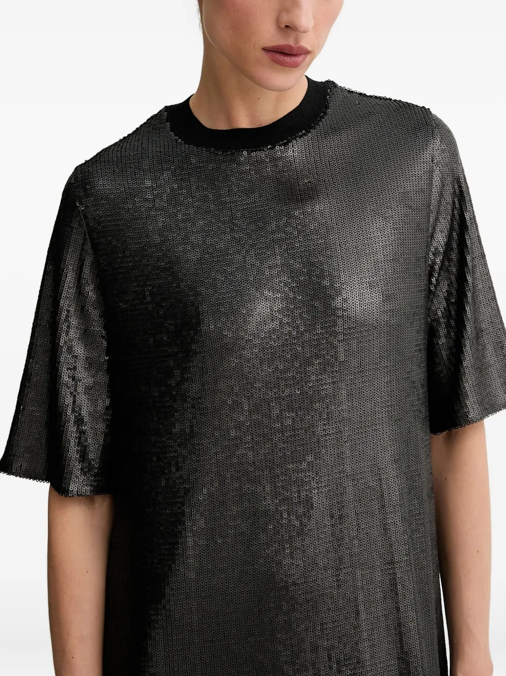 AllSaints Anna midi-jurk met pailletten Zwart