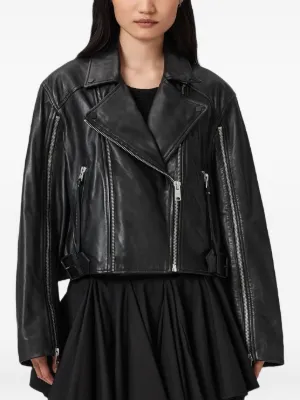 AllSaints スタッズ レザージャケット | ブラック | FARFETCH JP
