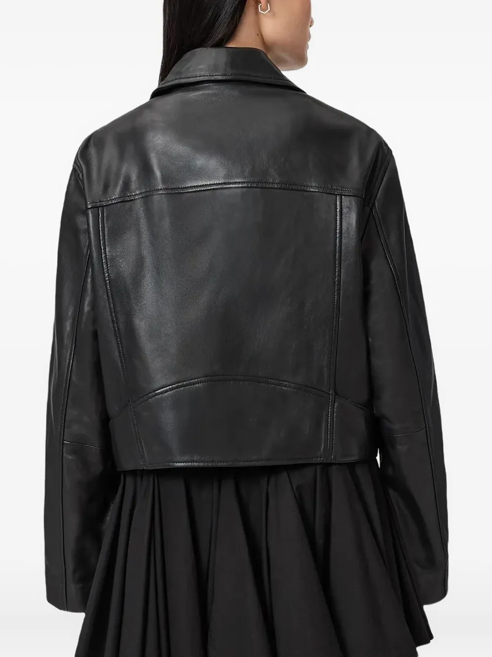 Allsaints Masone Leather Biker Jacket In Black