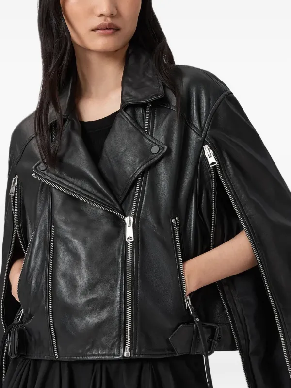 AllSaints Masone レザーライダースジャケット | ブラック | FARFETCH JP