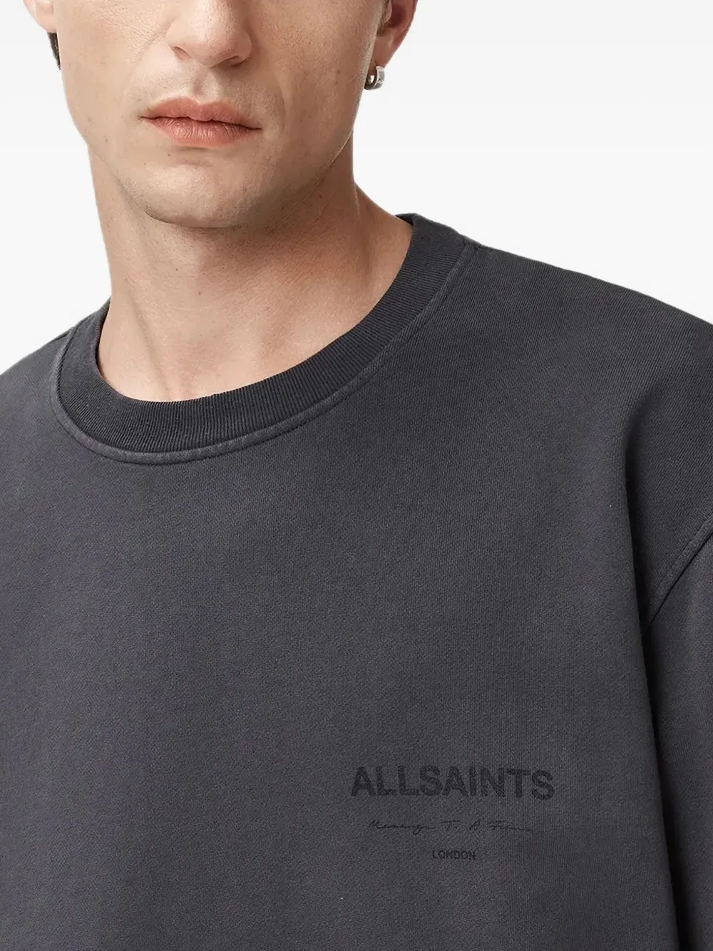 AllSaints Future sweater met ronde hals Grijs