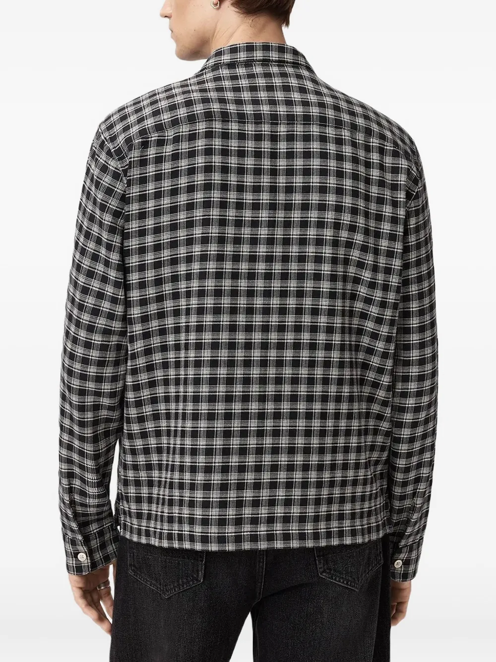 AllSaints Horton geruit overhemd Zwart