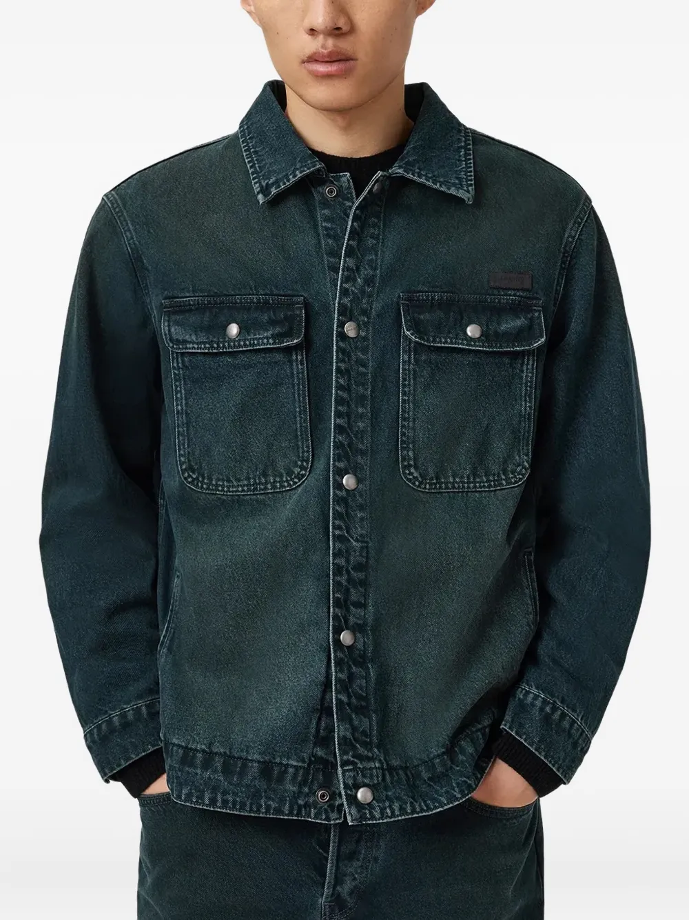 AllSaints Exile pocketed-buttoned jacket | Blue | Image 1