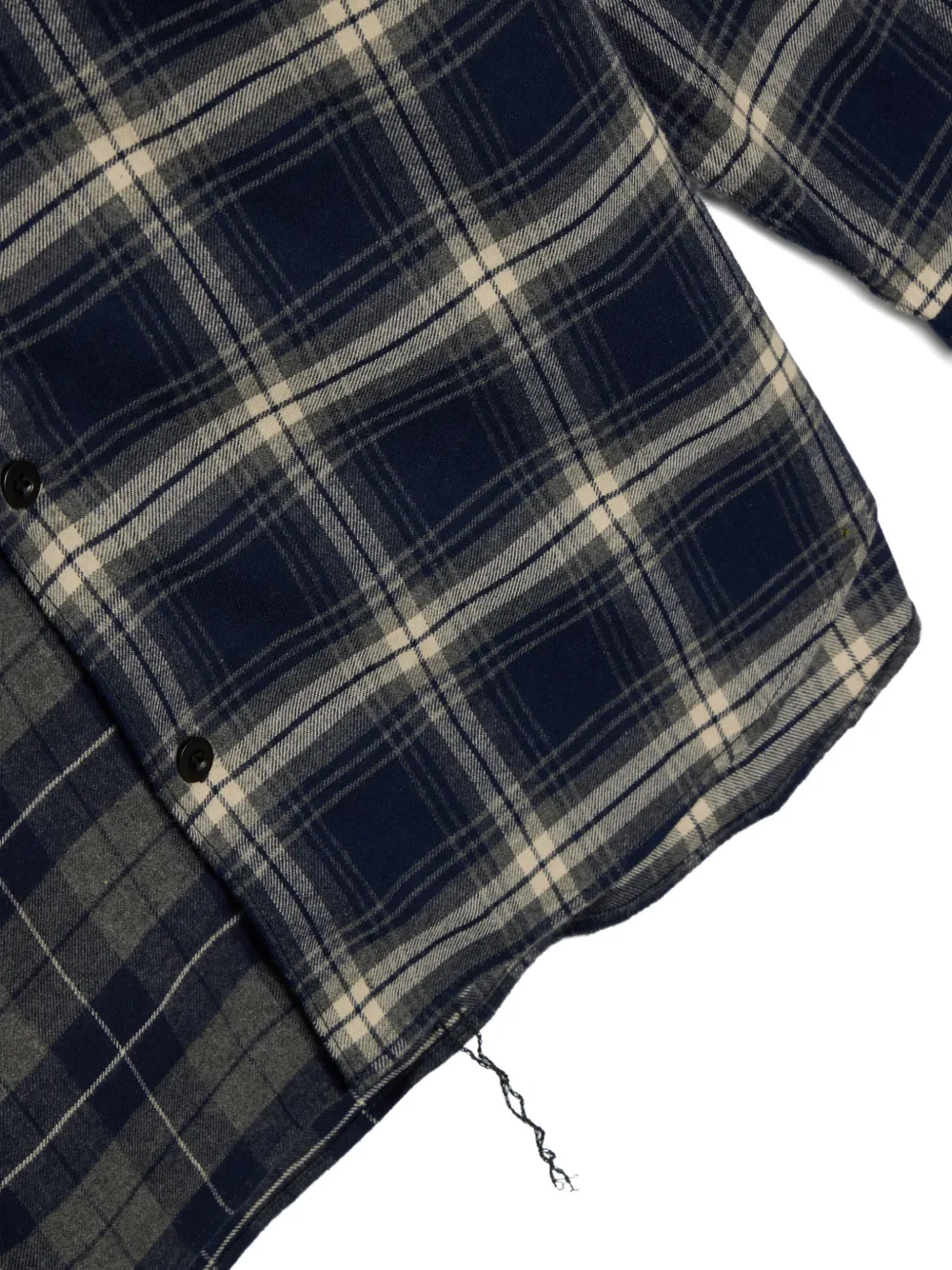 Comme des Garçons Homme check-pattern button-fastening shirt Blauw