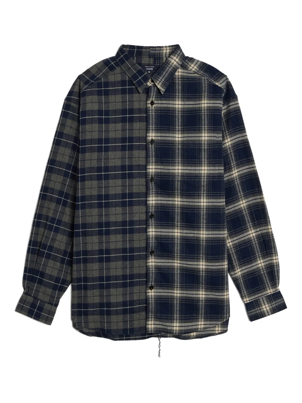 Comme des Garçons Homme check-pattern button-fastening shirt Blauw