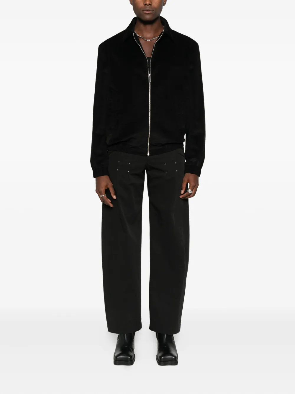 Medeea Zip-up Bomber Jacket In Black