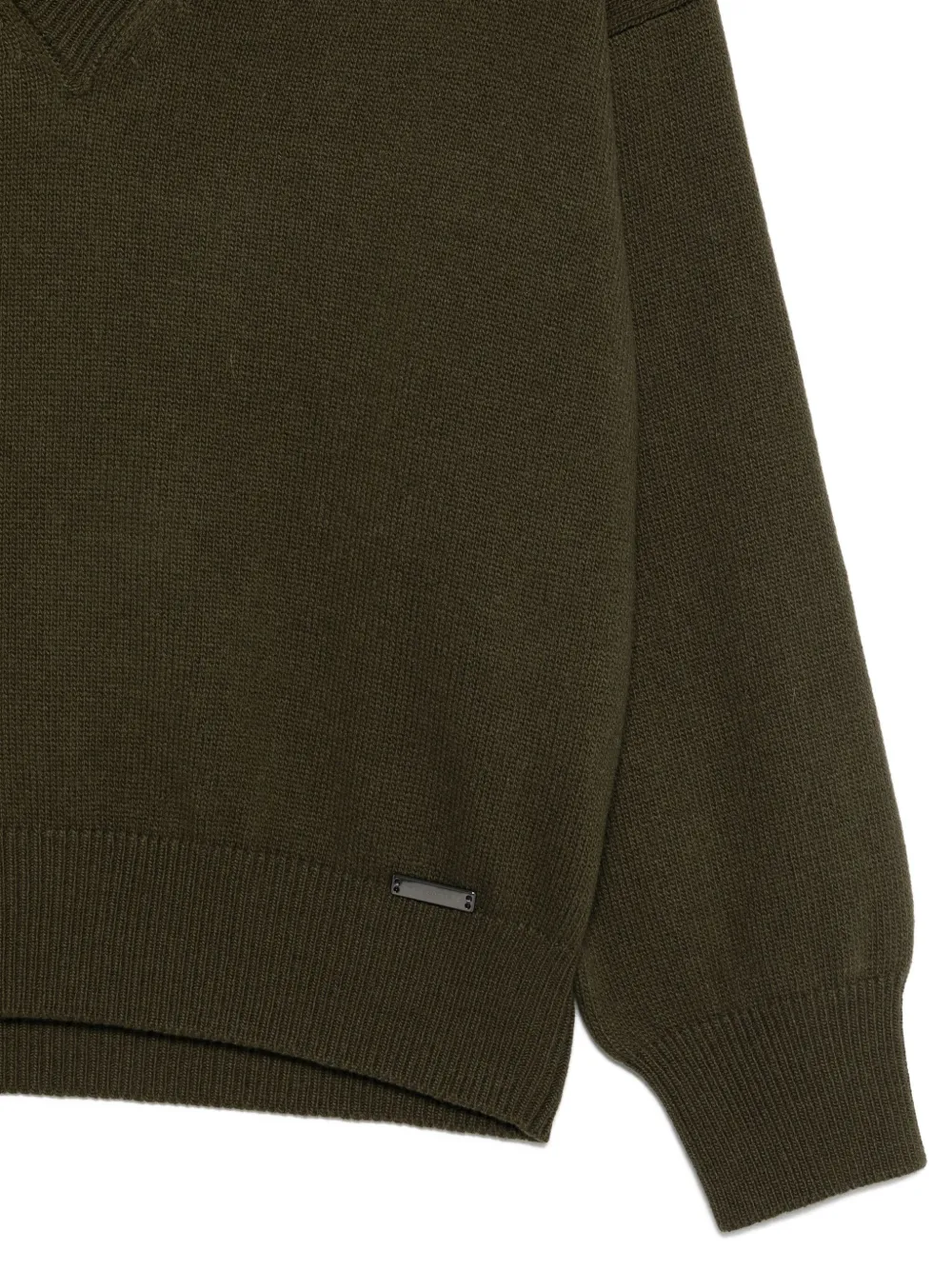 Manzoni 24 Overlapping V-neck Sweater In Green