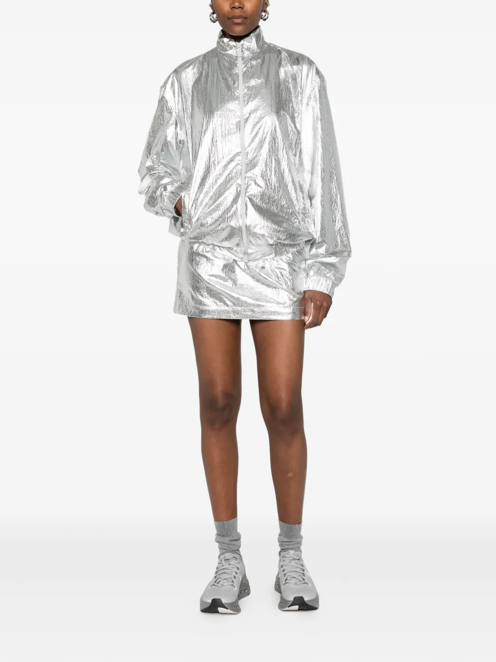 MEDEEA metallic-effect zip-up jacket | Varsity Jackets | Image 2
