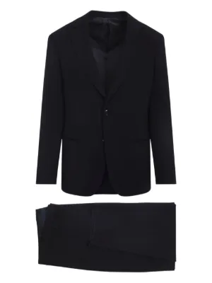 Giorgio Armani Virgin Wool single-breasted Suit | Blue | FARFETCH RO