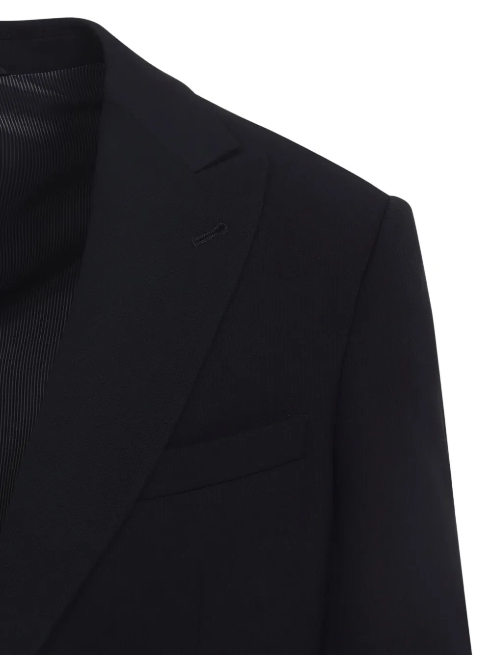 Giorgio Armani Virgin Wool Suit Notch Lapel In Blue