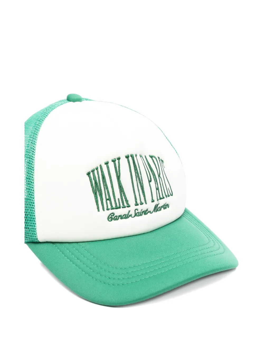 Walk In Paris Logo-embroidered Trucker Cap In White