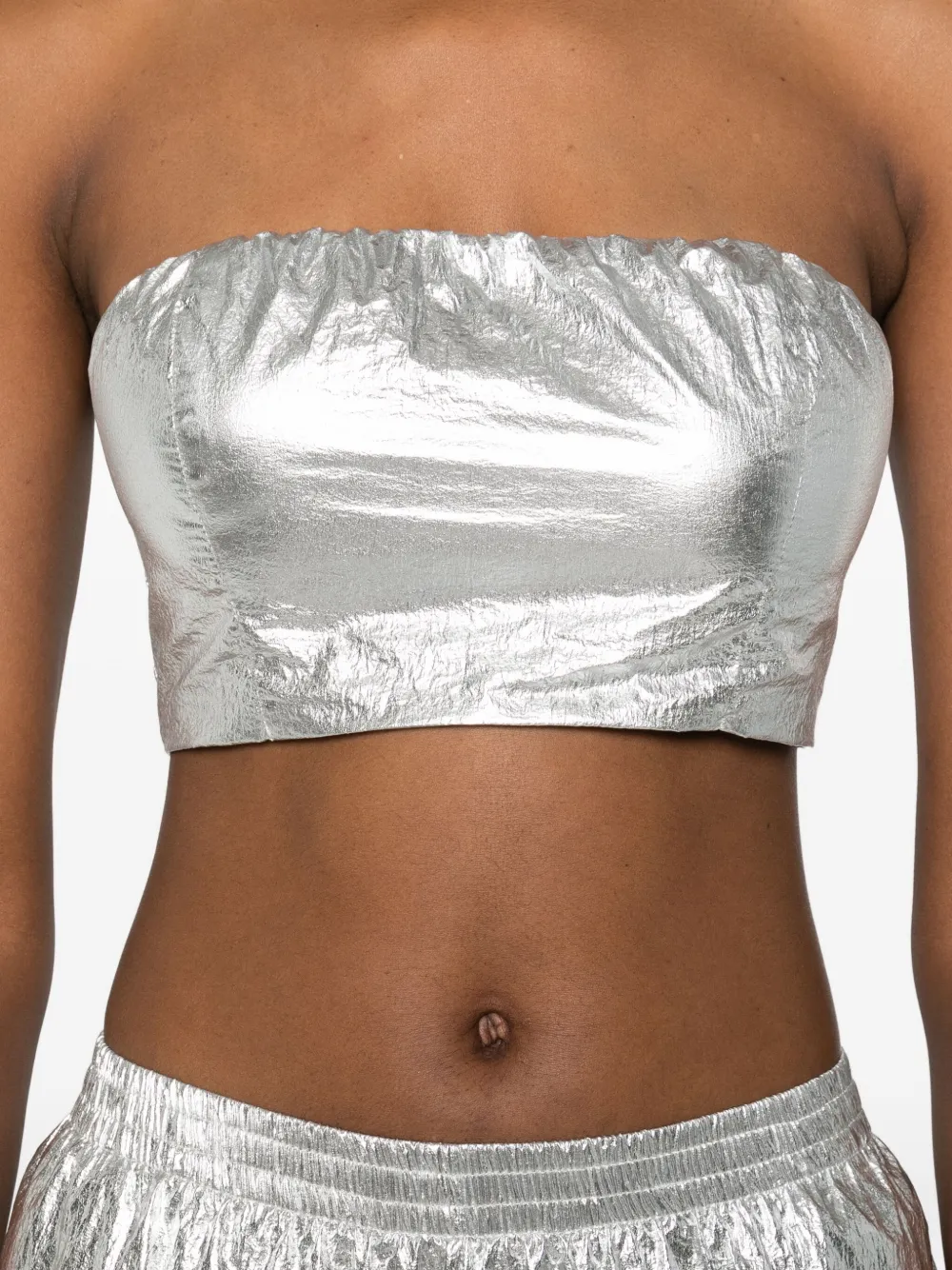 Medeea Metallic-effect Cropped Top In Multi