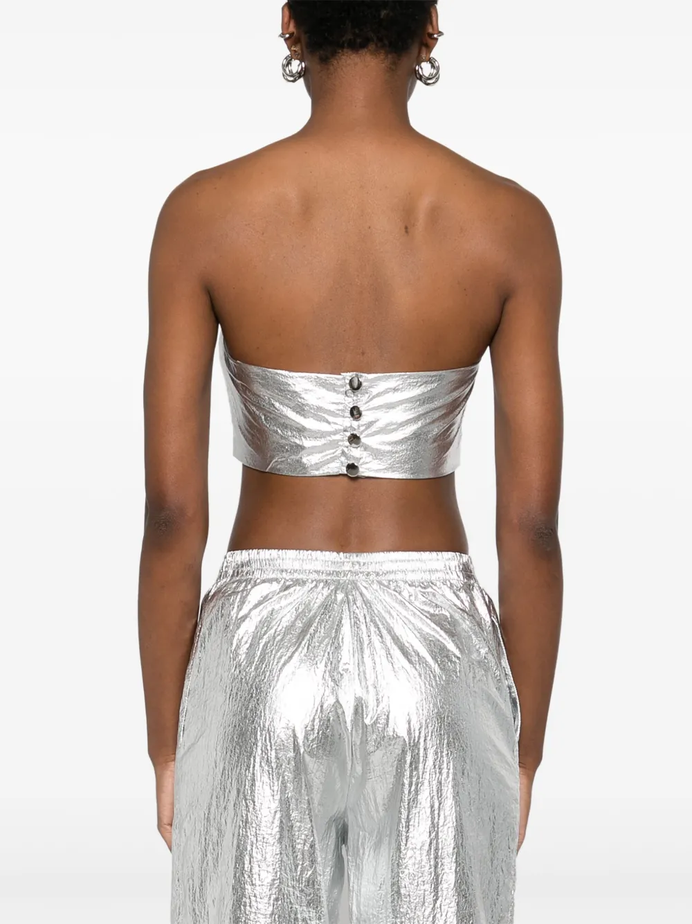 Medeea Metallic-effect Cropped Top In Multi