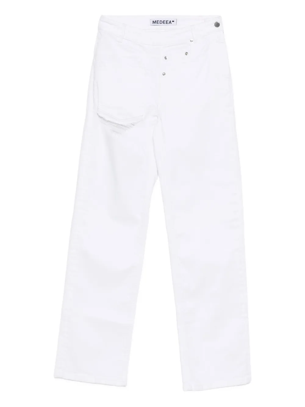 Medeea High-waisted Straight-leg Trousers In White