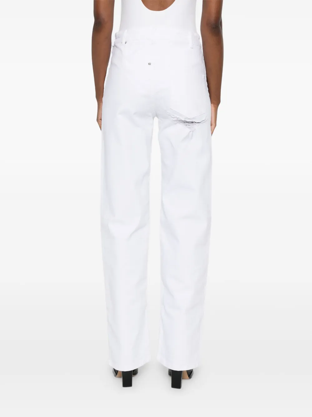 MEDEEA High waist straight broek Wit