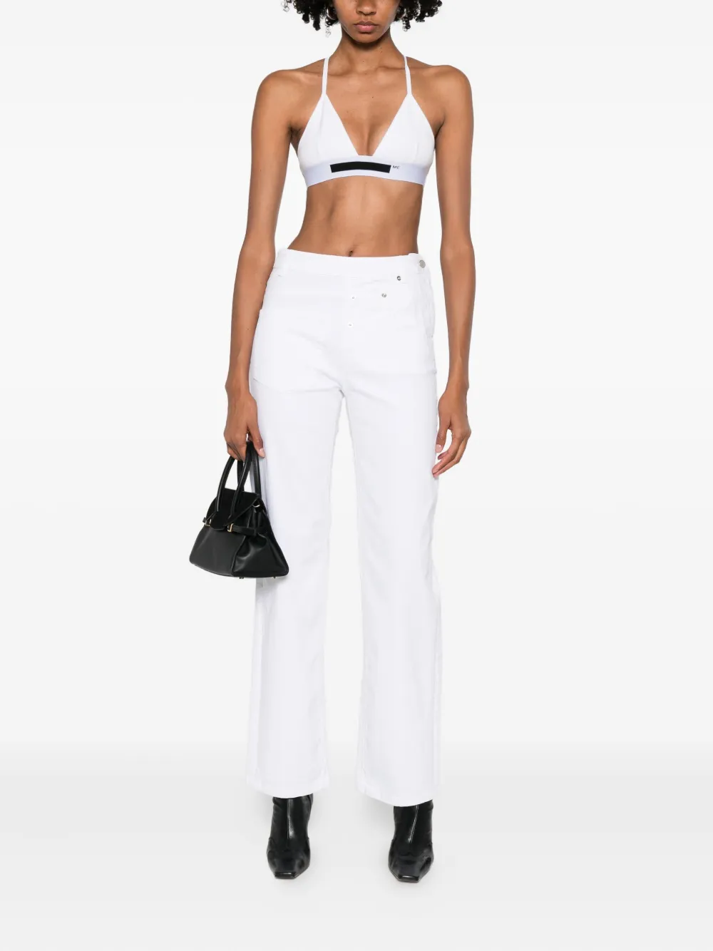 Medeea High-waisted Trousers In White