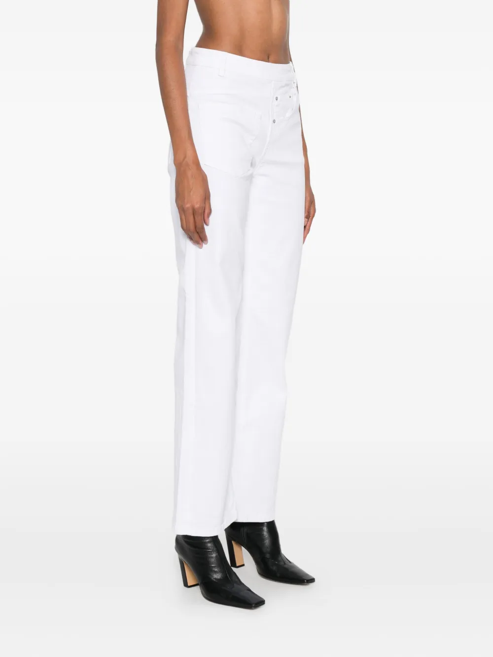 Medeea High-waisted Trousers In White