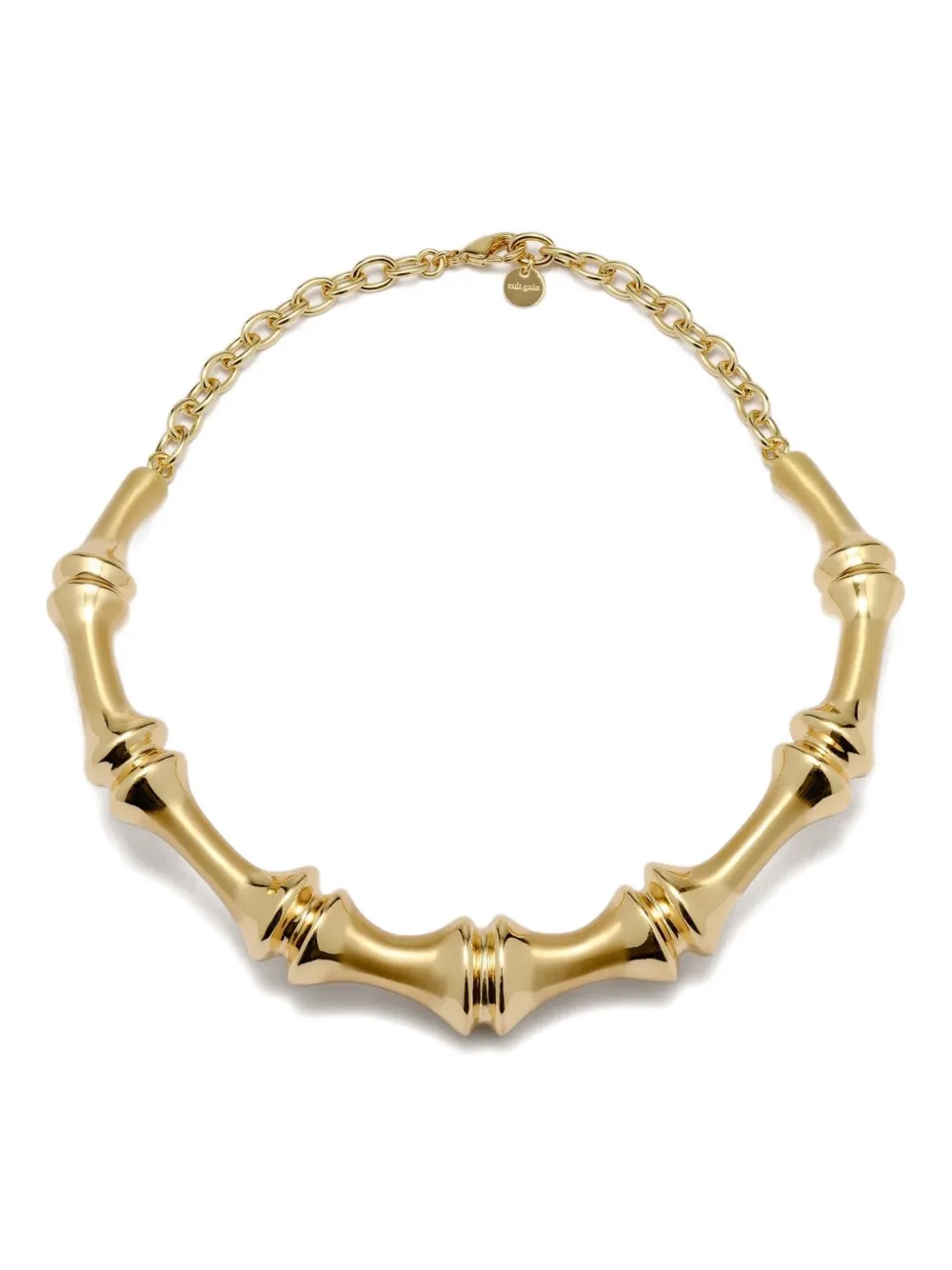 Cult Gaia Brushed Brass Bamboo Necklace In Gold