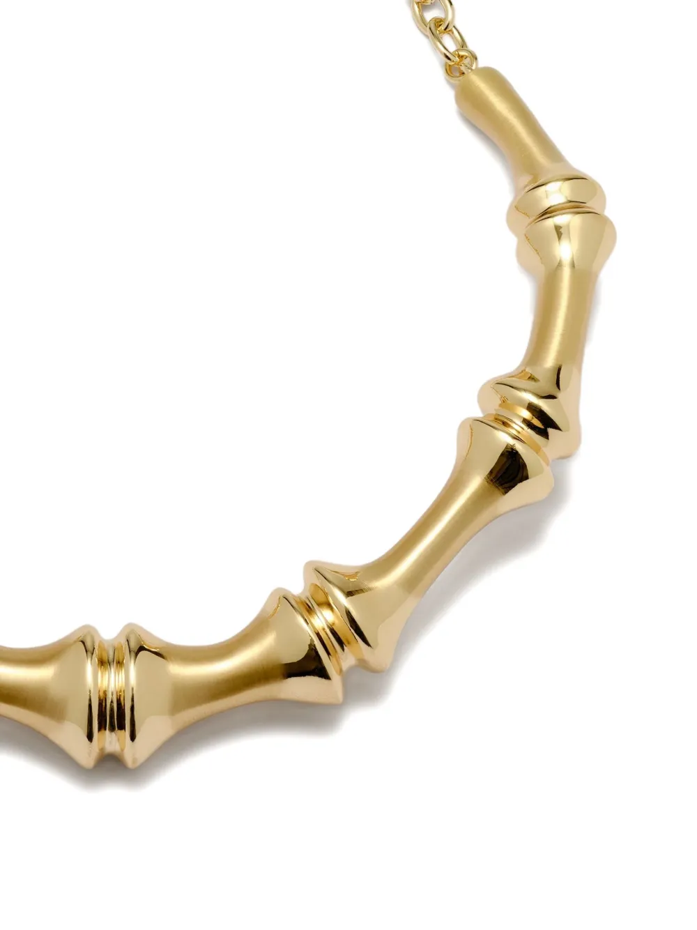 Cult Gaia Brushed Brass Bamboo Necklace In Gold
