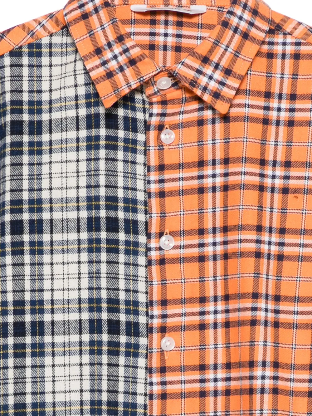 Manuel Ritz Kids Geruit shirt met patchwork Oranje