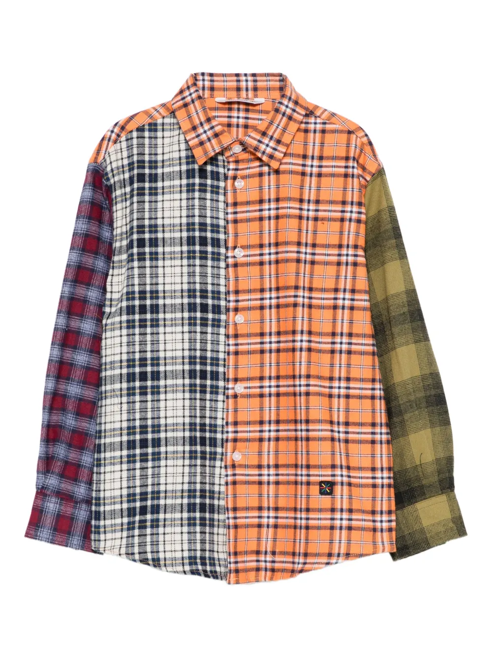 Manuel Ritz Kids Camisa xadrez com patchwork | Laranja | Image 1