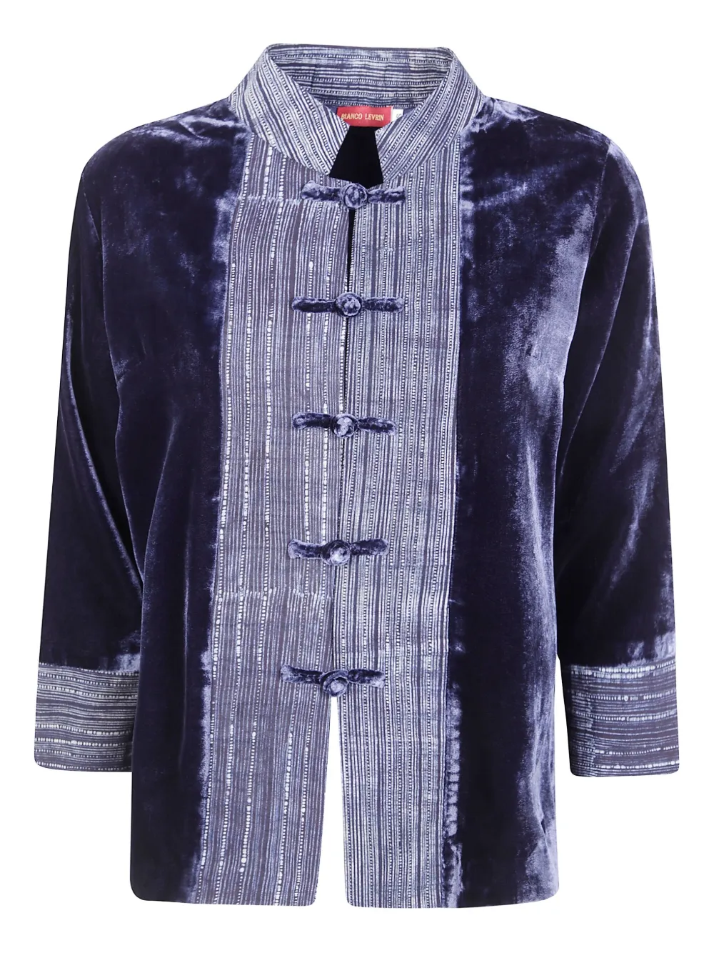 Bianco Levrin velvet button jacket | Blue | Image 1