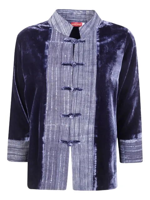 Bianco Levrin velvet button jacket
