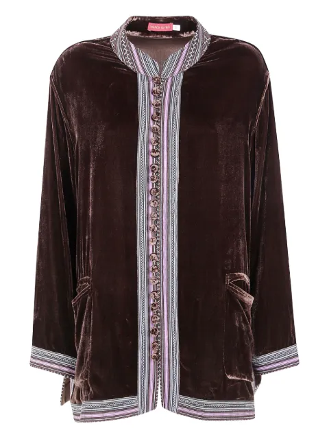 Bianco Levrin velvet button jacket